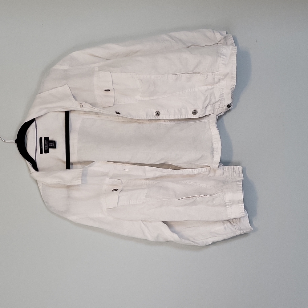 Jones & co white linen jacket